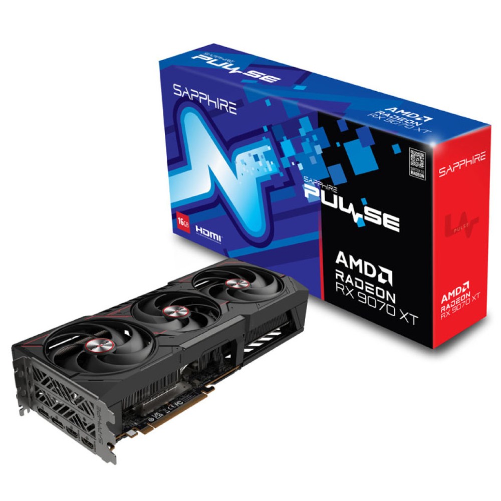Grafična kartica AMD RX9070 XT Sapphire Pulse - 16GB GDDR6 | 2xHDMI 2.1a 2xDisplayport 2.1a (11348-03-20G) Sapphire Grafična kartica AMD RX9070 XT Sapphire Pulse - 16GB GDDR6 | 2xHDMI 2.1a 2xDisplayport 2.1a (11348-03-20G)