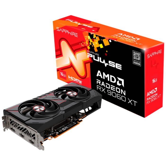Grafična kartica AMD RX9060 XT Sapphire Gaming OC - 16GB GDDR6  | 1xDisplayport 2.1a 2xHDMI 2.1a (11350-03-20G)