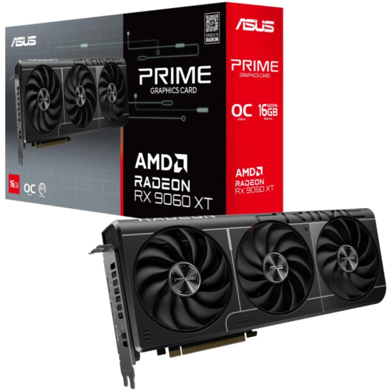 Grafična kartica AMD RX9060 XT Asus Prime - 16GB GDDR6  | 1xHDMI 2.1b 2xDisplayport 2.1a (PRIME-RX9060XT-O16G)