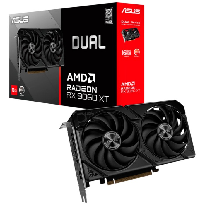 Grafična kartica AMD RX9060 XT Asus Dual - 16GB GDDR6  | 1xHDMI 2.1b 2xDisplayport 2.1a (DUAL-RX9060XT-16G)