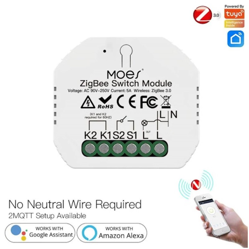 Pametna hiša - Modul svetlobnega stikala ZigBee MOES (MS-104ZL)