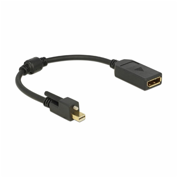 Adapter Mini DisplayPort (m) => DisplayPort (ž) 25cm 4K 60Hz z zaklepom Delock (62638) Adapter Mini DisplayPort (m) => DisplayPort (ž) 25cm 4K 60Hz z zaklepom Delock (62638)