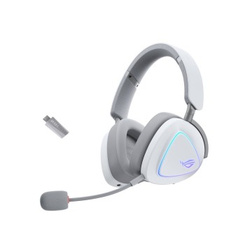 Slušalke brezžične Asus naglavne z mikrofonom BT/1x3,5mm ROG Delta II bele Gaming (90YH03W0-BHUA10)