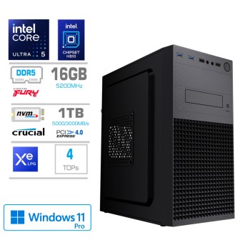 Računalnik MEGA MT S4 Ultra 5-245KF/Intel grafika/16GB-DDR5/1TB/450W/Win11Pro