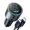 Avto polnilec 12V 24V => 2x USB-C USB-A 120W PD QC črn Joyroom (JR-CCN07 120W)