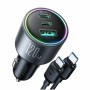 Avto polnilec 12V 24V => 2x USB-C USB-A 120W PD QC črn Joyroom (JR-CCN07 120W)