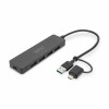 HUB USB-C/A => 4xUSB-A 3.0 slim črn Digitus (DA-70235) Digitus HUB USB-C/A => 4xUSB-A 3.0 slim črn Digitus (DA-70235)