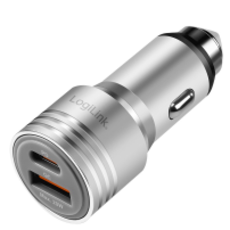 Avto polnilec 12V/24V => 1x USB-C 1x USB-A 20W QC srebrn LogiLink (PA0228A) LOGILINK Avto polnilec 12V/24V => 1x USB-C 1x USB-A 20W QC srebrn LogiLink (PA0228A)