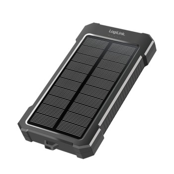 Prenosna baterija Logilink 10.000mAh 20W 2x USB-A 1x USB-C solarna črna (PA0390)