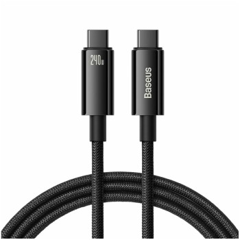 Kabel USB-C => USB-C 3,00m Baseus Tungsten Gold 240W črn (CAWJ040201) Kabel USB-C => USB-C 3,00m Baseus Tungsten Gold 240W črn (CAWJ040201)