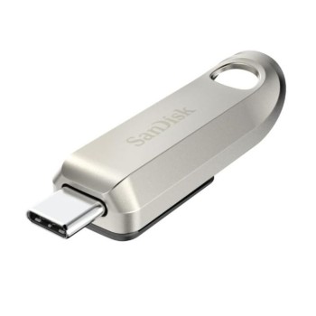 Spominski ključek 128GB USB-C Sandisk Ultra Luxe 400MB/s kovinski drsni srebrn (SDCZ75-128G-G46)