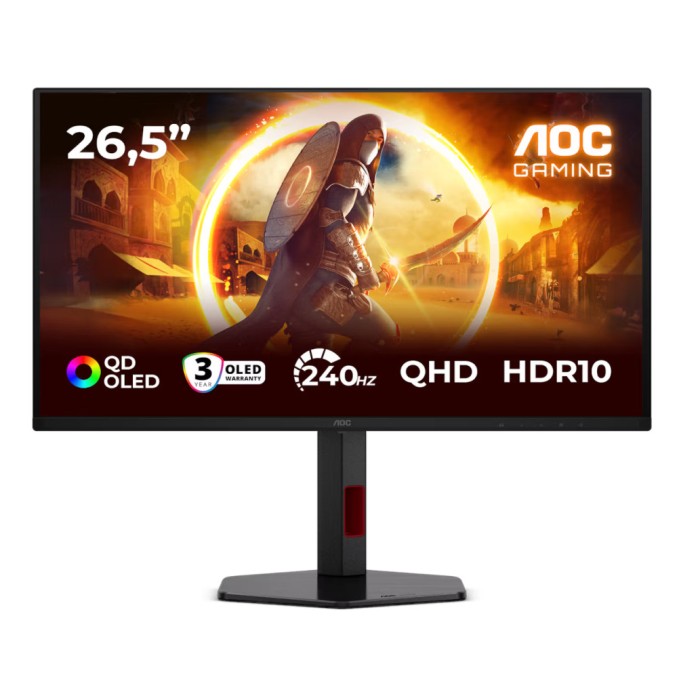 Monitor AOC 67,3 cm (26,5) Q27G4ZDR 2560x1440 Gaming 240Hz OLED 0,03ms 2xHDMI DisplayPort 2xUSB3.2 Pivot  2H DCI-P3-99% AdaptiveSync G-Sync Compatible HDR10 G4 PiP