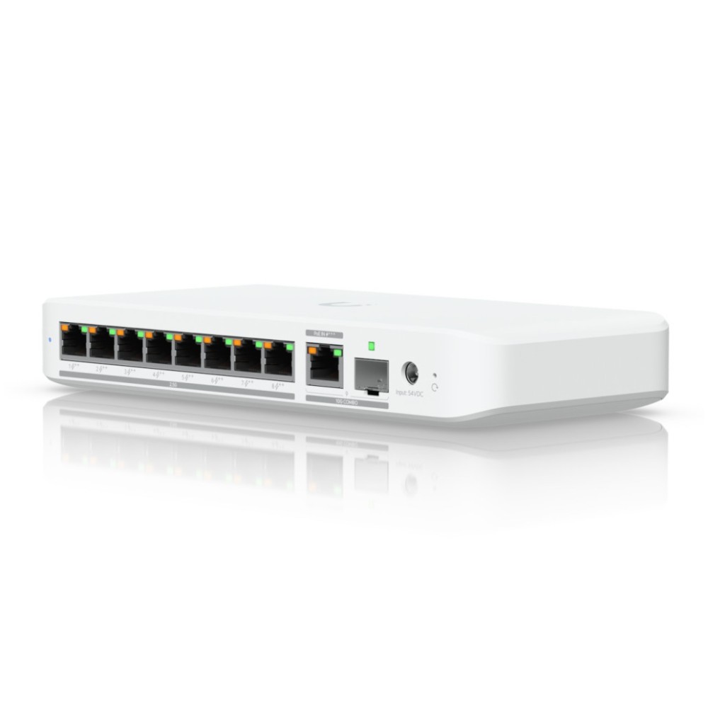 STIKALO 8-PORT + 1x SFP/RJ45 10GbE Ubiquiti UniFi 2,5Gbp/ PoE 196W (USW-FLEX-2.5G-8-POE)
