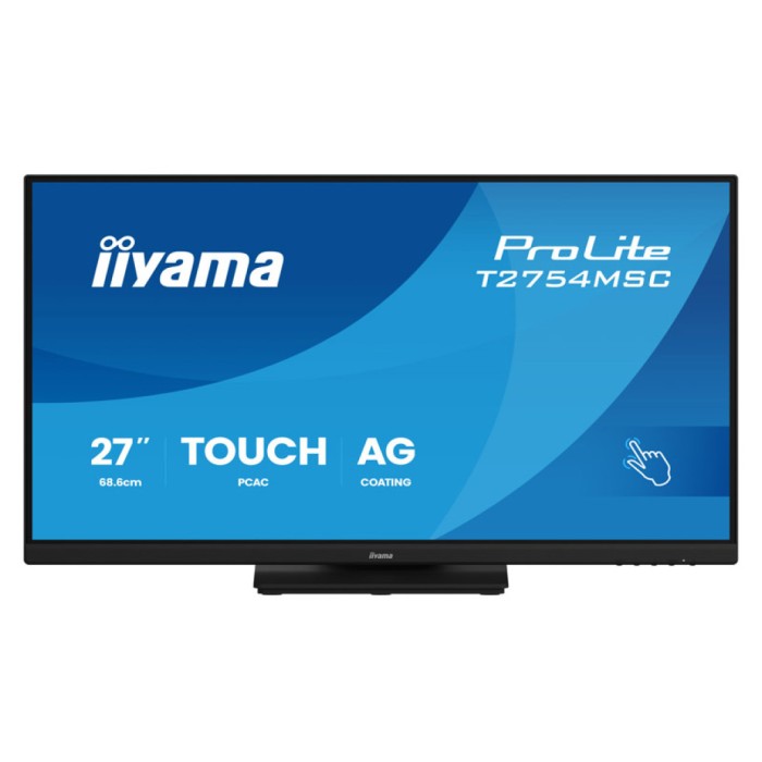 Monitor Iiyama 68,6 cm (27,0") T2754MSC-B2AG 1920x1080 75Hz IPS 4ms VGA HDMI 2xUSB3.2 Pivot Zvočniki 2x2W  3H DCI-P3-80% ProLite touch