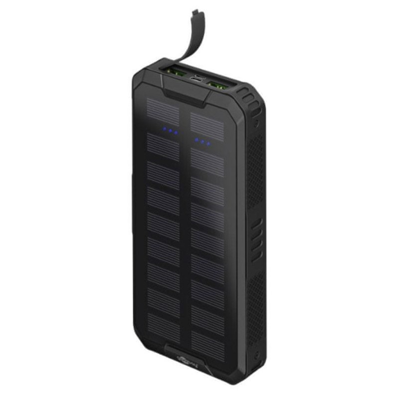 Prenosna baterija Goobay Powerbank 20.000 mAh USB-C Quick-Charge 3.0 sončne celice črna Goobay Prenosna baterija Goobay Powerbank 20.000 mAh USB-C Quick-Charge 3.0 sončne celice črna