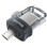 Spominski ključek 64GB USB-micro/A Sandisk Ultra Dual 130MB/s kovinski-plastičen micro siv On-The-Go (SDDD3-064G-G46)