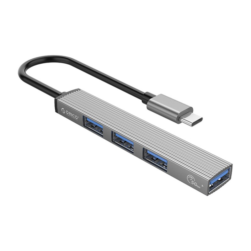 HUB USB-C => 1x USB-A 3.0 + 3x USB-A 2.0 siv Orico (Orico AH-13) Orico HUB USB-C => 1x USB-A 3.0 + 3x USB-A 2.0 siv Orico (Orico AH-13)