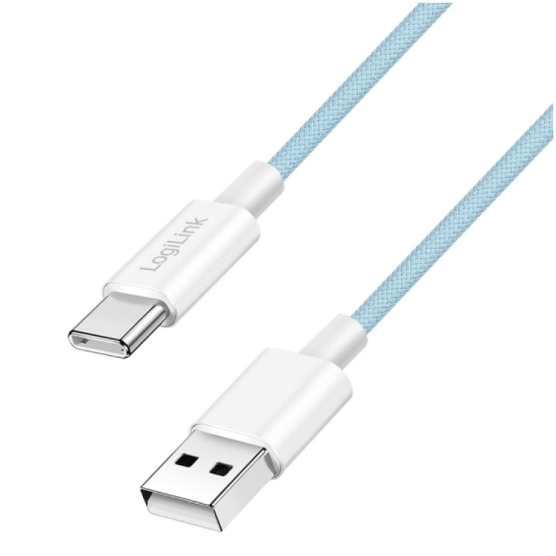 Kabel USB-C (m) => USB-A (m) 2.0 najlon ovoj 1,50m 60W 3A/20V 480Mbps PD3 moder LogiLink (CU0331) LOGILINK Kabel USB-C (m) => USB-A (m) 2.0 najlon ovoj 1,50m 60W 3A/20V 480Mbps PD3 moder LogiLink (CU0331)