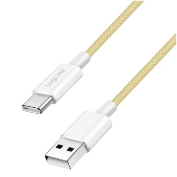 Kabel USB-C (m) => USB-A (m) 2.0 najlon ovoj 1,50m 60W 3A/20V 480Mbps PD3 rumen LogiLink(CU0334)