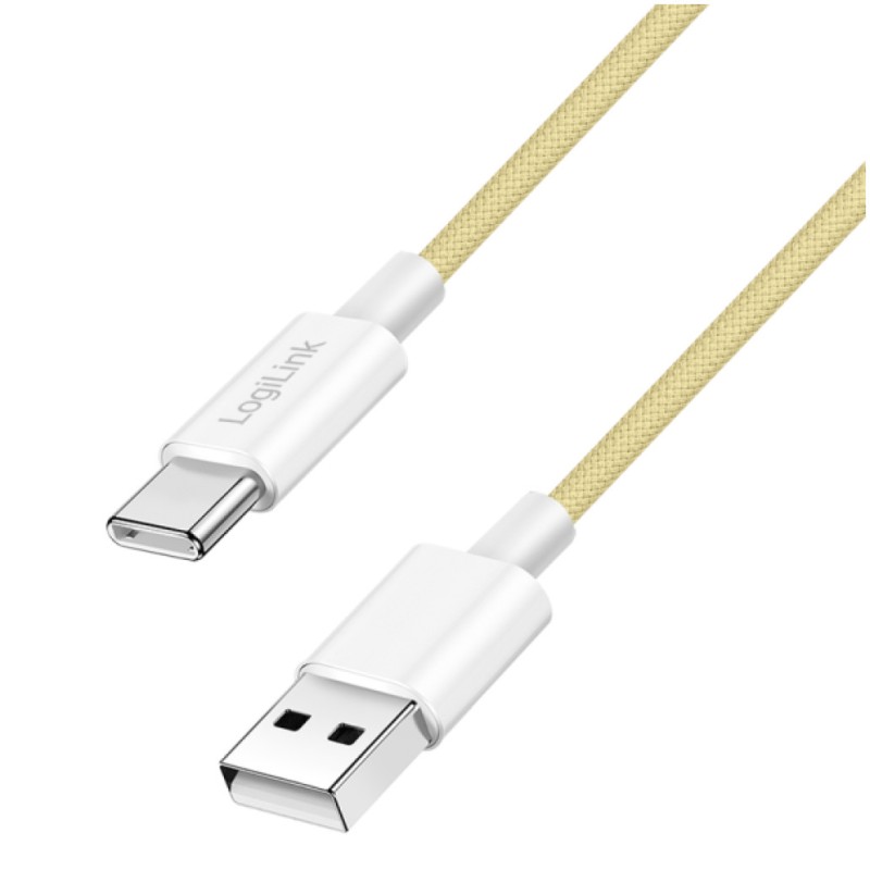 Kabel USB-C (m) => USB-A (m) 2.0 najlon ovoj 1,50m 60W 3A/20V 480Mbps PD3 rumen LogiLink(CU0334)