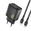 Hišni polnilec 100-240V => 1x USB-C 30W GaN PD s priloženim kablom USB-C črn Dudao (A27PCEU-Black) Dudao Hišni polnilec 100-240V => 1x USB-C 30W GaN PD s priloženim kablom USB-C črn Dudao (A27PCEU-Black)
