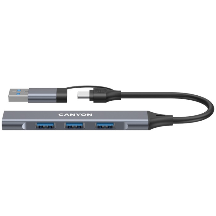 HUB USB-C/A => 3xUSB-A 2.0 1xUSB-A 3.0 DS-02 Canyno siv (CNS-TDS02G) HUB USB-C/A => 3xUSB-A 2.0 1xUSB-A 3.0 DS-02 Canyno siv (CNS-TDS02G)