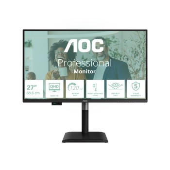 Monitor AOC 17,8 cm (7") Q27P4CV 2560x1440 120Hz IPS 4ms HDMI DisplayPort USB-C 100W 4xUSB3.2 USB-C-Out Pivot Zvočniki  3H DCI-P3-95,6% AdaptiveSync RJ45 KVM HDR P4