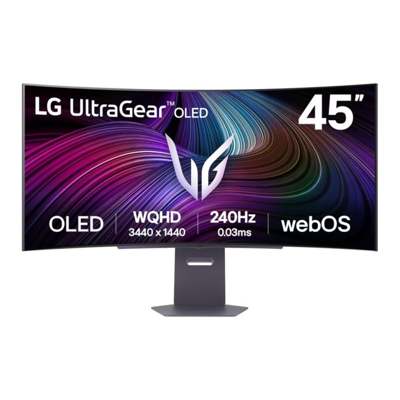 Monitor LG 113 cm (44,5) 45GX90SA 3440x1440 Curved Gaming webOS 240Hz OLED 0,03ms 2xHDMI DisplayPort USB-C 65W 2xUSB HAS Zvočniki 2x7W  DCI-P3-98% FreeSync Premium G-Sync Compatible BT RJ45 HDR400