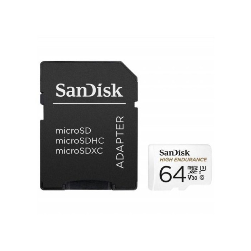 Spominska kartica microSDXC 64GB Sandisk High Endurance 100MB/s/40MB/s U3 V30 UHS-I +adapter (SDSQQNR-064G-GN6IA) SANDISK Spominska kartica microSDXC 64GB Sandisk High Endurance 100MB/s/40MB/s U3 V30 UHS-I +adapter (SDSQQNR-064G-GN6IA)