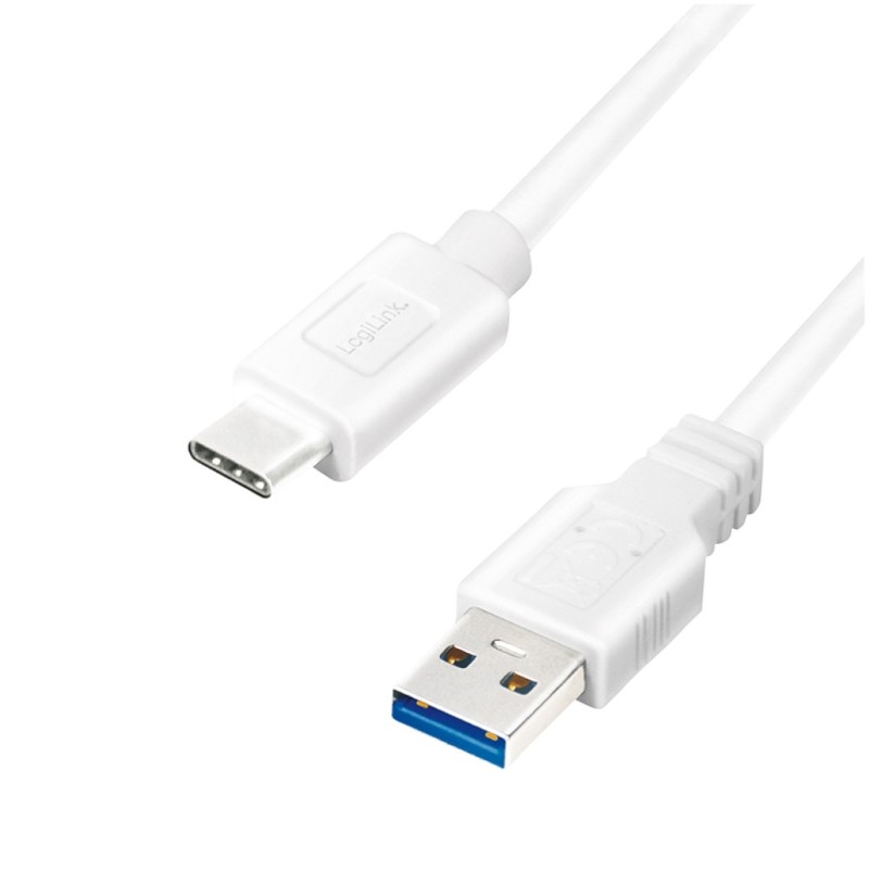 Kabel USB-C => USB A 3.2 Gen1x1 A 0,15m 60W 3A/20V Logilink - bel (CU0172) EOLS-P