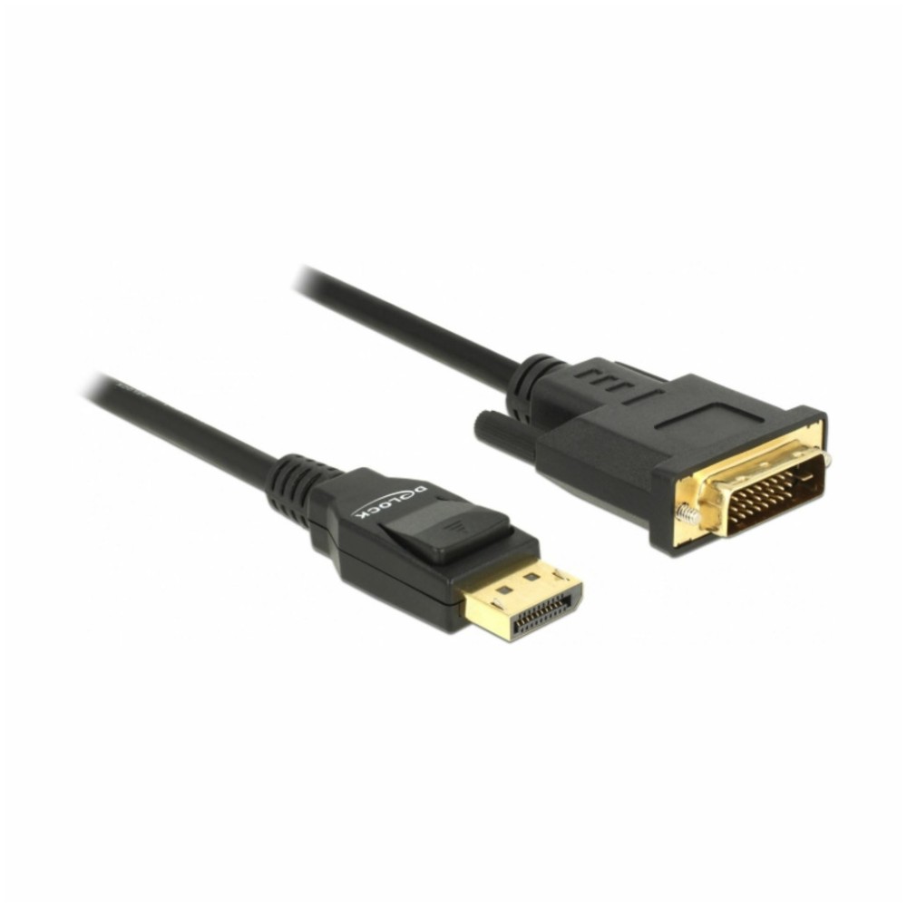 Kabel DisplayPort(m) => DVI (24+1)(m) 4K/30Hz 1,00m Delock črn (85312) Delock Kabel DisplayPort(m) => DVI (24+1)(m) 4K/30Hz 1,00m Delock črn (85312)