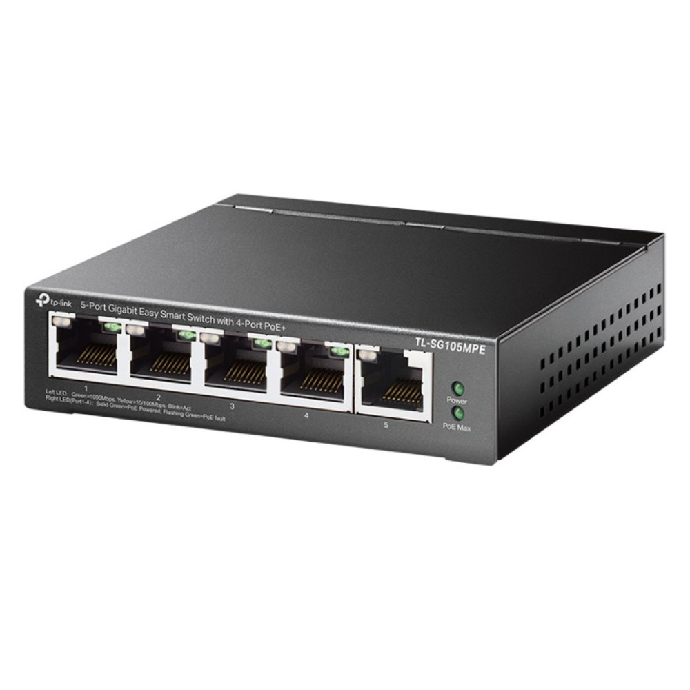STIKALO 5-PORT TP-Link Easy Smart 10/100/1000 PoE+ (TL-SG105MPE) TP-LINK STIKALO 5-PORT TP-Link Easy Smart 10/100/1000 PoE+ (TL-SG105MPE)