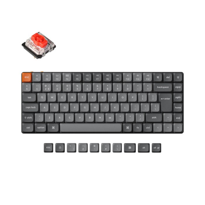 Tipkovnica brezžična, bluetooth, USB Keychron K3 max rdeča stikala UK | siva RGB (K3M-H1-UK) Tipkovnica brezžična, bluetooth, USB Keychron K3 max rdeča stikala UK | siva RGB (K3M-H1-UK)