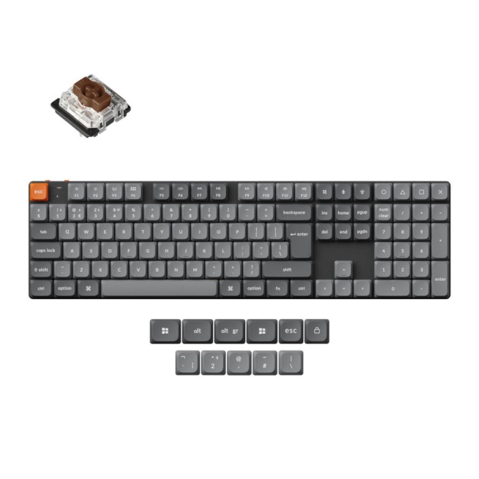 Tipkovnica brezžična, bluetooth, USB Keychron K5 Max rjava stikala UK | siva RGB (K5M-H3-UK) Tipkovnica brezžična, bluetooth, USB Keychron K5 Max rjava stikala UK | siva RGB (K5M-H3-UK)