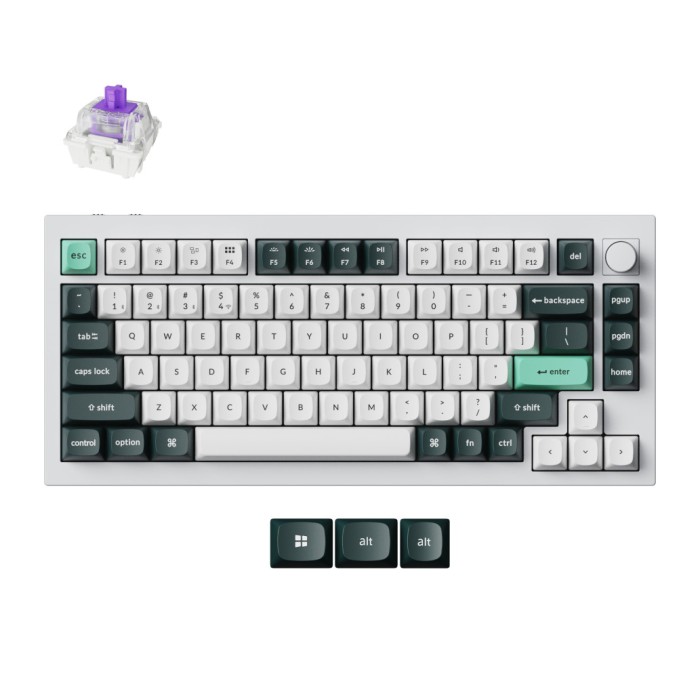 Mehanska Tipkovnica brezžična Keychron Q1 HE nebula mag stikala UK | bela RGB (Q1H-P1-UK) Mehanska Tipkovnica brezžična Keychron Q1 HE nebula mag stikala UK | bela RGB (Q1H-P1-UK)