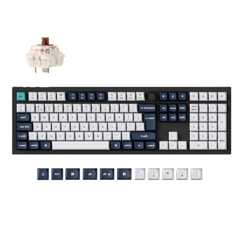 Mehanska Tipkovnica brezžična Keychron Q6 Max rjava stikala UK | črna RGB (Q6M-M3-UK) Keychron Mehanska Tipkovnica brezžična Keychron Q6 Max rjava stikala UK | črna RGB (Q6M-M3-UK)