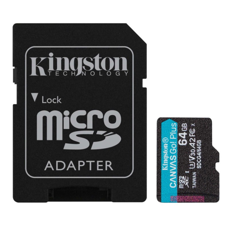 Spominska kartica SDXC 64GB Kingston GO 200MB/s/100MB/s U3 V30 UHS-I A2 +adapter (SDCG4/64GB) KINGSTON Spominska kartica SDXC 64GB Kingston GO 200MB/s/100MB/s U3 V30 UHS-I A2 +adapter (SDCG4/64GB)