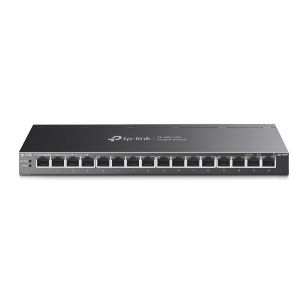 STIKALO 16-PORT TP-Link gigabit 10/100/1000 PoE+ (TL-SG116P) TP-LINK STIKALO 16-PORT TP-Link gigabit 10/100/1000 PoE+ (TL-SG116P)