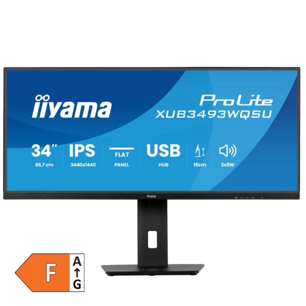 Monitor Iiyama 86,4 cm (34,0) XUB3493WQSU-B6 3440x1440 120Hz IPS 1ms 2xHDMI DisplayPort 2xUSB3.2 2xUSB-C-Out HAS Zvočniki 2x5W sRGB100% FreeSync ProLite PiP Iiyama Monitor Iiyama 86,4 cm (34,0) XUB3493WQSU-B6 3440x1440 120Hz IPS 1ms 2xHDMI DisplayPort 2xUSB3.2 2xUSB-C-Out HAS Zvočniki 2x5W sRGB100% FreeSync ProLite PiP