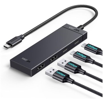 HUB USB-C => 2xUSB-C 2xUSB-A Ugreen brez napajanja 10Gbit/s 3.2 Gen2 30cm kabel (35583)