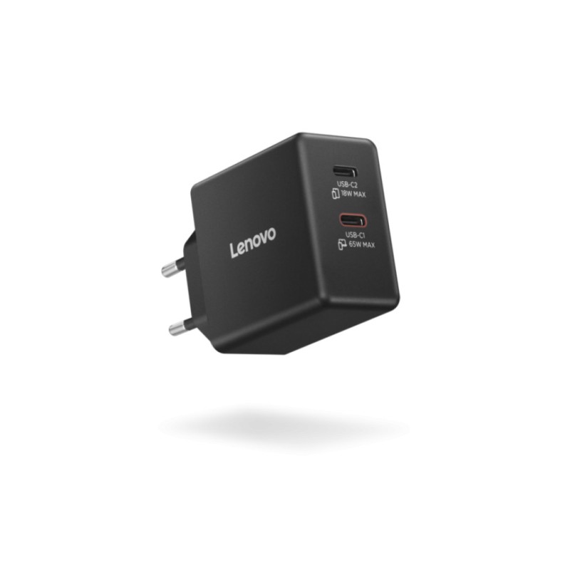 Hišni polnilec 100-240V => 2x USB-C 65W Lenovo Dual GaN + priložen USB-C kabel Lenovo Hišni polnilec 100-240V => 2x USB-C 65W Lenovo Dual GaN + priložen USB-C kabel
