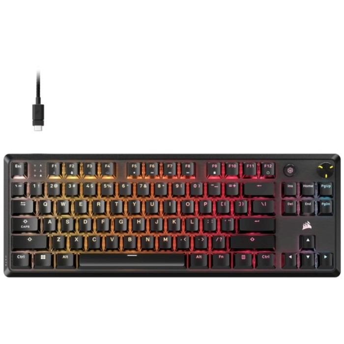Gaming Tipkovnica Žična Corsair K70 Core TKL US | črna RGB (MLX Rdeča stikala, Silent and pre-lubed) (CH-911911E-NA)
