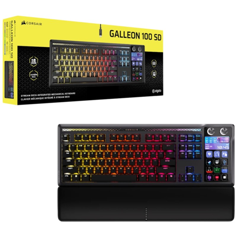 Gaming Tipkovnica Žična Corsair Galleon 100 SD US | črna RGB (Stream Deck-Integrated) (CH-912A31I-NA) CORSAIR Gaming Tipkovnica Žična Corsair Galleon 100 SD US | črna RGB (Stream Deck-Integrated) (CH-912A31I-NA)