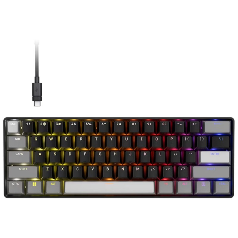 Gaming Tipkovnica Žična Corsair Clipper Pro Mini 60 US | črna RGB (CH-979101J-NA) CORSAIR Gaming Tipkovnica Žična Corsair Clipper Pro Mini 60 US | črna RGB (CH-979101J-NA)