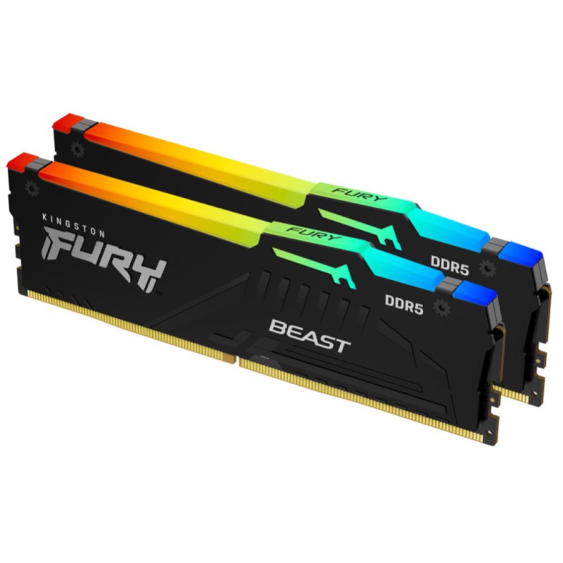 DDR5 32GB 5600MHz CL36 KIT (2x16GB) Kingston RGB Fury Beast XMP3.0 1,25V Gaming črna (KF556C36BBEAK2-32) KINGSTON DDR5 32GB 5600MHz CL36 KIT (2x16GB) Kingston RGB Fury Beast XMP3.0 1,25V Gaming črna (KF556C36BBEAK2-32)