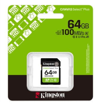 Spominska kartica SDXC 64GB Kingston Canvas Select Plus 100MB/s/U1 V10 UHS-I (SDS3/64GB) Spominska kartica SDXC 64GB Kingston Canvas Select Plus 100MB/s/U1 V10 UHS-I (SDS3/64GB)