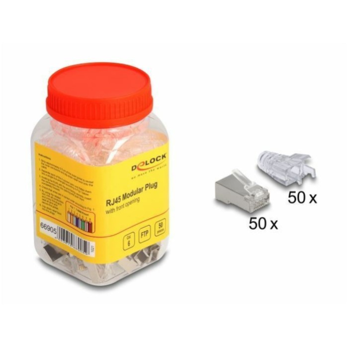 Konektor RJ45 CAT.6 FTP Easy Connect 50pak Delock (66905) Konektor RJ45 CAT.6 FTP Easy Connect 50pak Delock (66905)