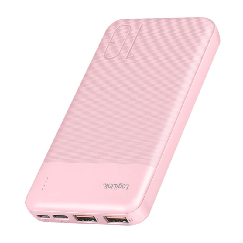 Prenosna baterija Logilink 10.000mAh 22,5W PD 1x USB-C 2x USB-A roza (PA0419P) LOGILINK Prenosna baterija Logilink 10.000mAh 22,5W PD 1x USB-C 2x USB-A roza (PA0419P)