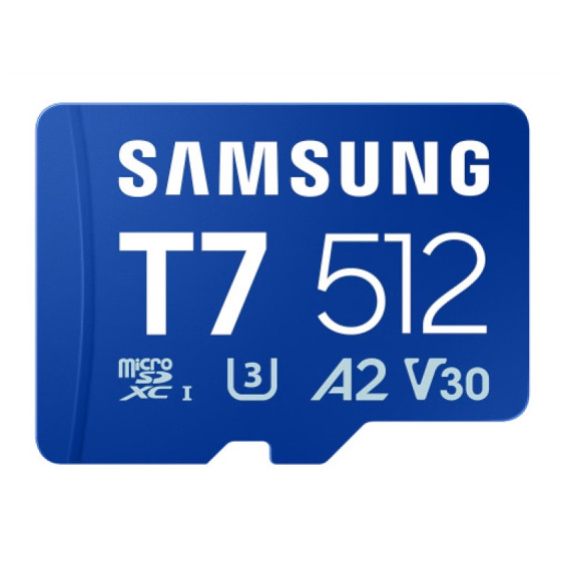Spominska kartica microSDXC 512GB Samsung T7 170MB/s/U3 V30 UHS-I A2 (MB-MB512T/WW) SAMSUNG Spominska kartica microSDXC 512GB Samsung T7 170MB/s/U3 V30 UHS-I A2 (MB-MB512T/WW)