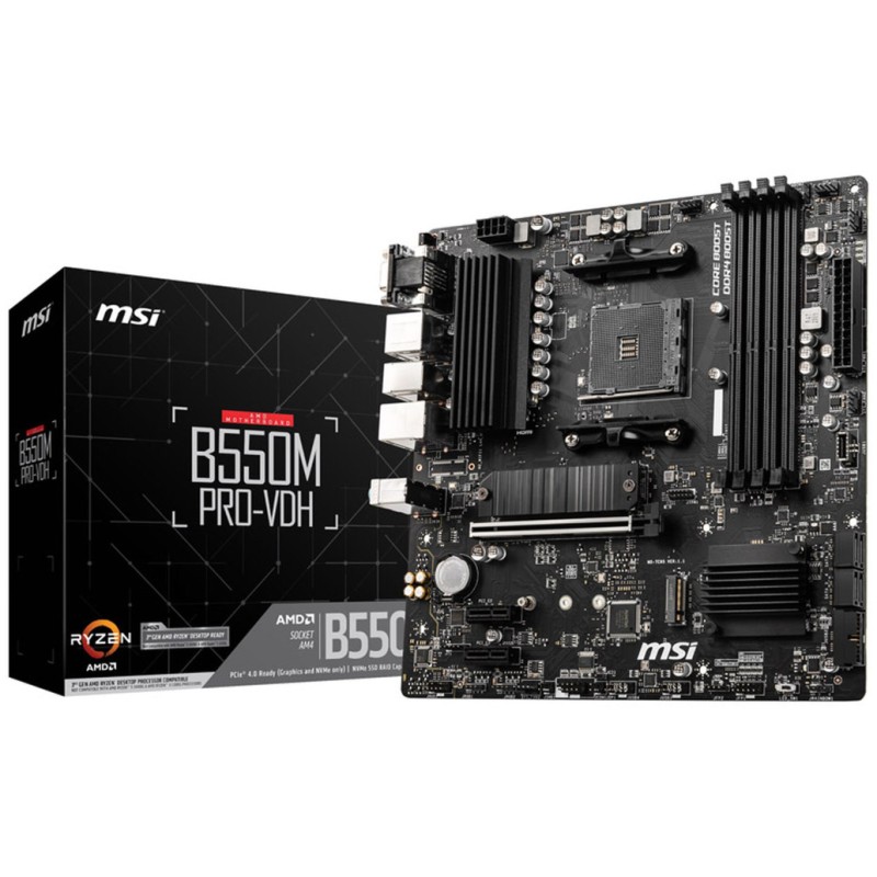 Osnovna plošča AM4 MSI B550M PRO-VDH microATX 1xVGA 1xHDMI 1xDisplayPort MSI Osnovna plošča AM4 MSI B550M PRO-VDH microATX 1xVGA 1xHDMI 1xDisplayPort